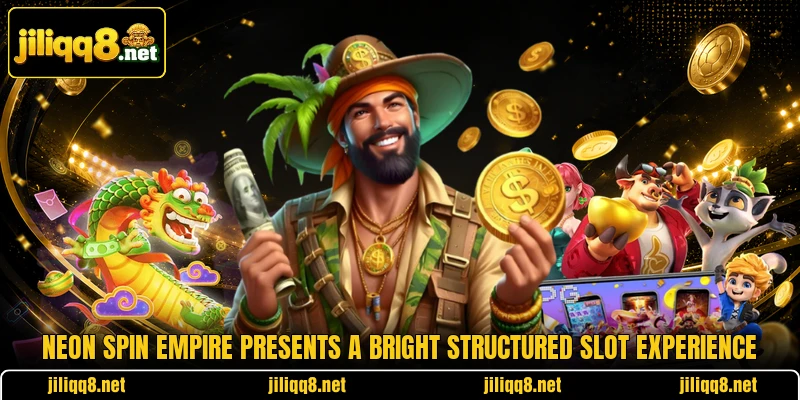 Neon Spin Empire presents a bright structured slot experience