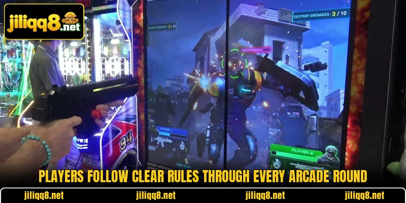 Players follow clear rules through every arcade round