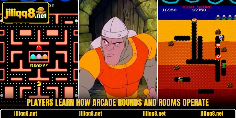 Players learn how arcade rounds and rooms operate