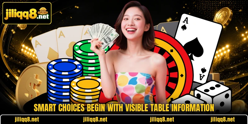 Smart choices begin with visible table information