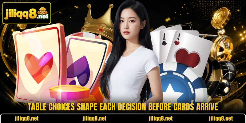Table choices shape each decision before cards arrive Table choices shape each decision before cards arrive